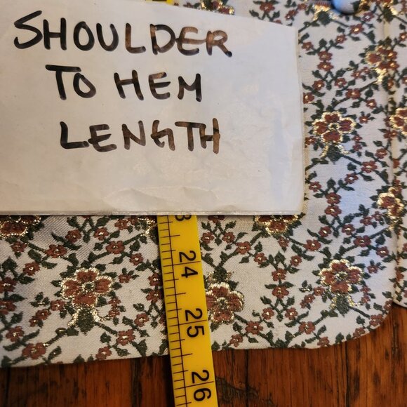 Sezane Gustav Brocade Blazer Gold Lurex Floral Jacket - Picture 2 of 9